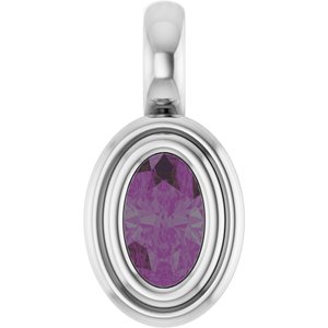 14K White Gold Lab-Grown Alexandrite Charm/Pendant