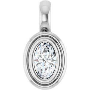 10K White Gold 5x3 mm Oval Charm/Pendant Mounting