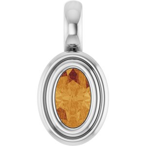 Sterling Silver Natural Citrine Charm/Pendant