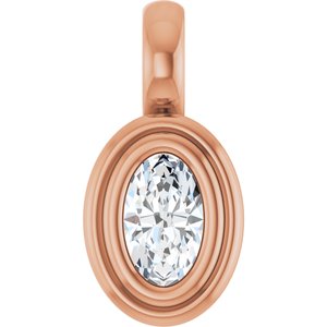 18K Rose Gold 5x3 mm Oval Charm/Pendant Mounting
