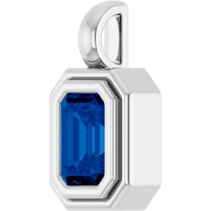 Sterling Silver Natural Blue Sapphire Charm/Pendant – image 2