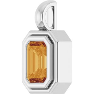 Sterling Silver Natural Citrine Charm/Pendant – image 2