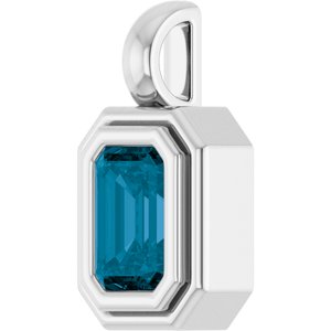 Sterling Silver Natural London Blue Topaz Charm/Pendant – image 2