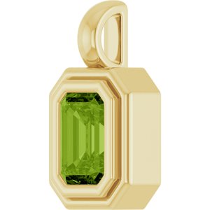 14K Yellow Gold Natural Peridot Charm/Pendant – image 2