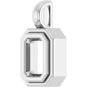 Continuum Sterling Silver 6x4 mm Emerald Charm/Pendant Mounting – image 4