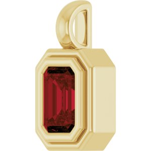14K Yellow Gold Natural Mozambique Garnet Charm/Pendant – image 2