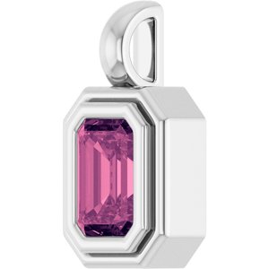 Sterling Silver Natural Pink Tourmaline Charm/Pendant – image 2