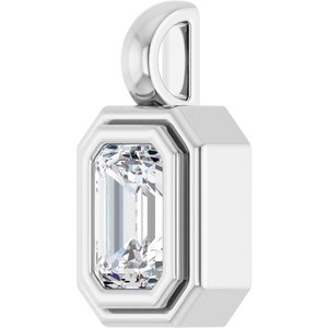 14K X1 White Gold 6x4 mm Emerald Charm/Pendant Mounting – image 3