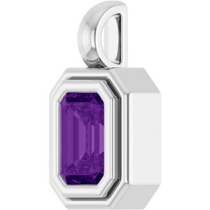 Sterling Silver Natural Amethyst Charm/Pendant – image 2