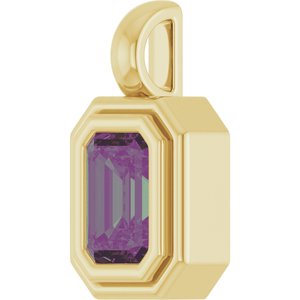 14K Yellow Gold Lab-Grown Alexandrite Charm/Pendant – image 2