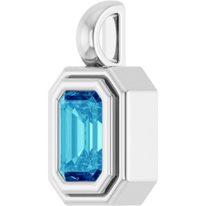 Sterling Silver Natural Blue Zircon Charm/Pendant – image 2