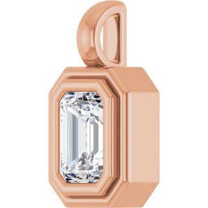 14K Rose Gold 5/8 CT Lab-Grown Diamond Charm/Pendant – image 2