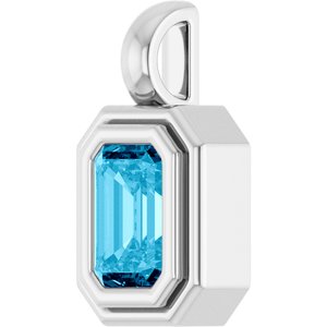 Platinum Natural Aquamarine Charm/Pendant – image 2