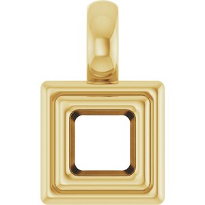 10K Yellow Gold 3.25x3.25 mm Square Charm/Pendant Mounting – image 2