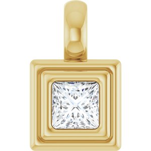 10K Yellow Gold 3.25x3.25 mm Square Charm/Pendant Mounting