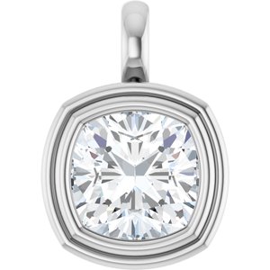 Sterling Silver 10x10 mm Cushion Charm/Pendant Mounting