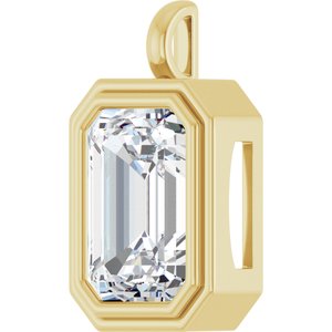 10K Yellow Gold 18x13 mm Emerald Charm/Pendant Mounting – image 3