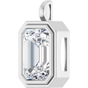 Sterling Silver 18x13 mm Emerald Charm/Pendant Mounting – image 3