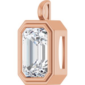 14K Rose Gold 18x13 mm Emerald Charm/Pendant Mounting – image 3