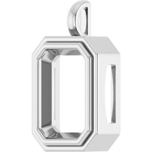 10K White Gold 18x13 mm Emerald Charm/Pendant Mounting – image 4