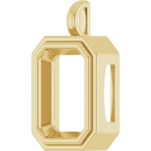 10K Yellow Gold 18x13 mm Emerald Charm/Pendant Mounting – image 4