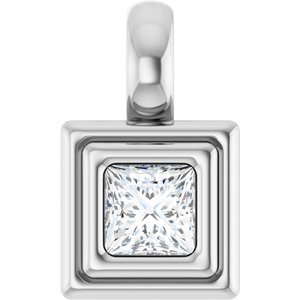 Continuum Sterling Silver 3x3 mm Square Charm/Pendant Mounting