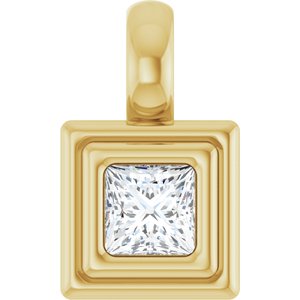 14K Yellow Gold 3x3 mm Square Charm/Pendant Mounting