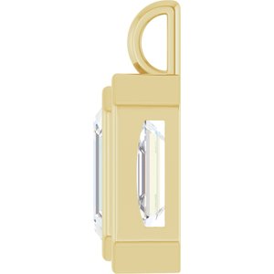 18K Yellow Gold 14x12 mm Emerald Charm/Pendant Mounting – image 5