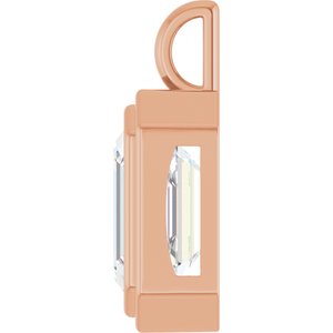 14K Rose Gold 14x12 mm Emerald Charm/Pendant Mounting – image 5