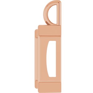 10K Rose Gold 14x12 mm Emerald Charm/Pendant Mounting – image 6