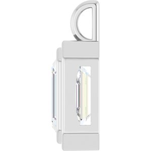 10K White Gold 14x12 mm Emerald Charm/Pendant Mounting – image 5