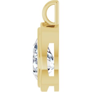 14K Yellow Gold 16x12 mm Pear Charm/Pendant Mounting – image 5