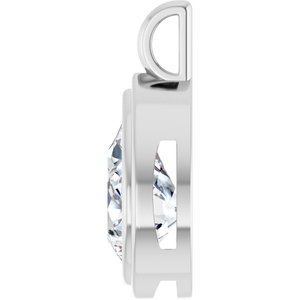 18K Palladium White Gold 16x12 mm Pear Charm/Pendant Mounting – image 5