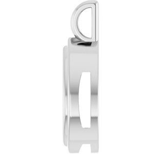10K White Gold 16x12 mm Pear Charm/Pendant Mounting – image 6