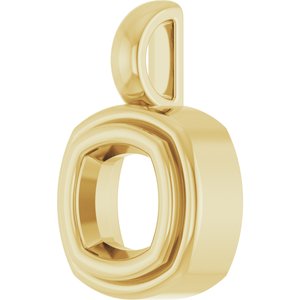 10K Yellow Gold 5.5x5.5 mm Cushion Charm/Pendant Mounting – image 4