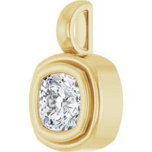 10K Yellow Gold 5.5x5.5 mm Cushion Charm/Pendant Mounting – image 3