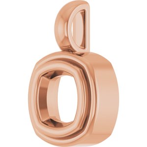 14K Rose Gold 5.5x5.5 mm Cushion Charm/Pendant Mounting – image 4