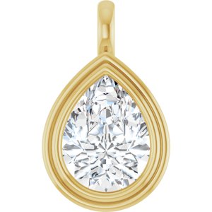 10K Yellow Gold 16x12 mm Pear Charm/Pendant Mounting