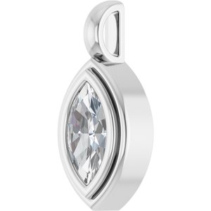 18K Palladium White Gold 8.5x4.5 mm Marquise Charm/Pendant Mounting – image 3