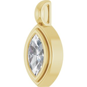 10K Yellow Gold 8.5x4.5 mm Marquise Charm/Pendant Mounting – image 3