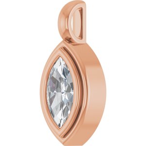 10K Rose Gold 8.5x4.5 mm Marquise Charm/Pendant Mounting – image 3