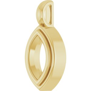 18K Yellow Gold 8.5x4.5 mm Marquise Charm/Pendant Mounting – image 4