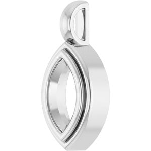 18K White Gold 8.5x4.5 mm Marquise Charm/Pendant Mounting – image 4