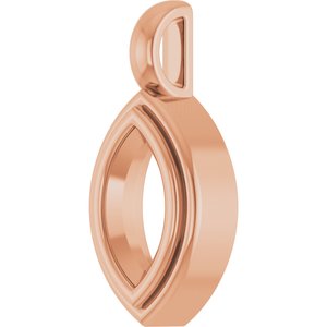 10K Rose Gold 8.5x4.5 mm Marquise Charm/Pendant Mounting – image 4
