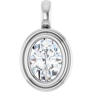 Sterling Silver 8x6 mm Oval Charm/Pendant Mounting