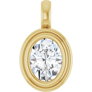 18K Yellow Gold 8x6 mm Oval Charm/Pendant Mounting
