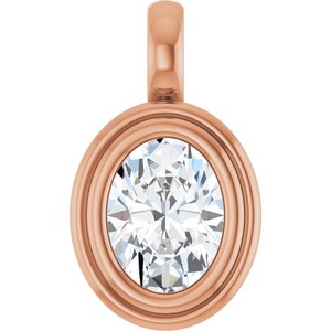 10K Rose Gold 8x6 mm Oval Charm/Pendant Mounting