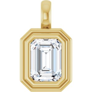 10K Yellow Gold 7.5x5.5 mm Emerald Charm/Pendant Mounting