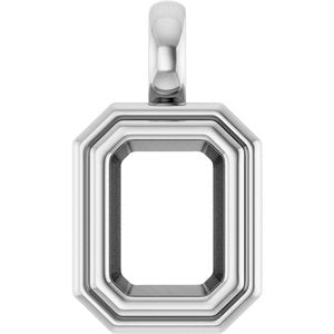 14K White Gold 7.5x5.5 mm Emerald Charm/Pendant Mounting – image 2