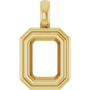 14K Yellow Gold 7.5x5.5 mm Emerald Charm/Pendant Mounting – image 2